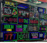 Assorted Neon Signs 30" with power supply and chain/ Business Window Signs Super LED Plus